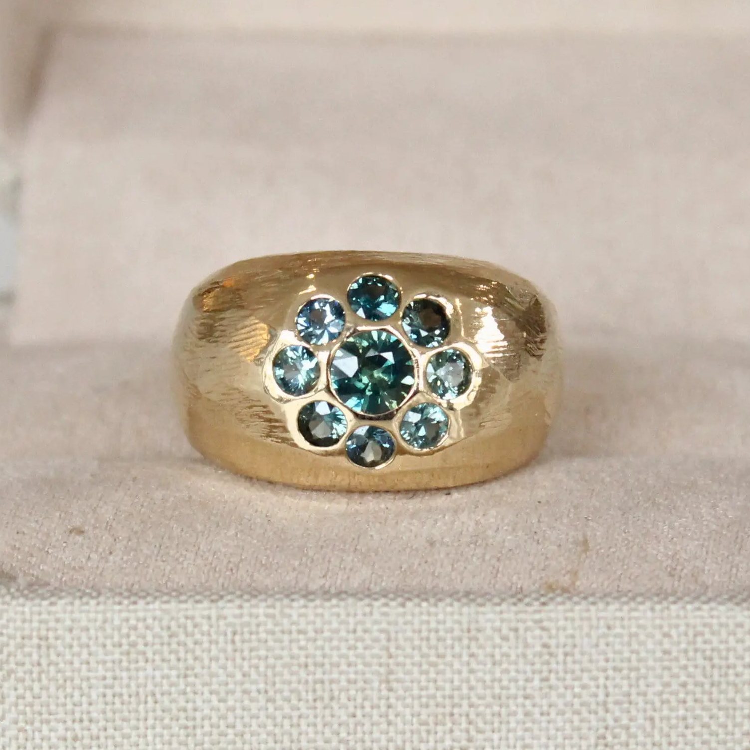 Australian Sapphire Bubble Ring, size 7.5