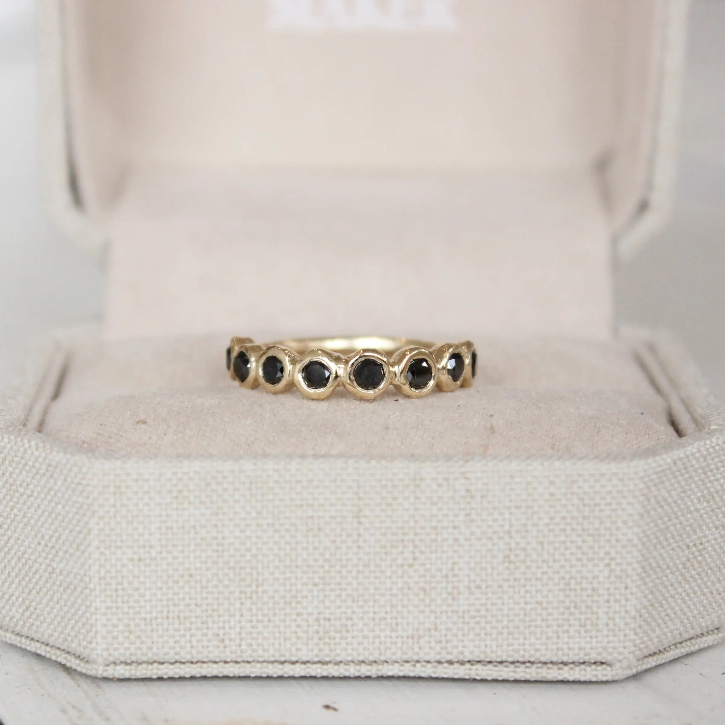 Black Diamond Half Eternity Ring Mary Frances Maker