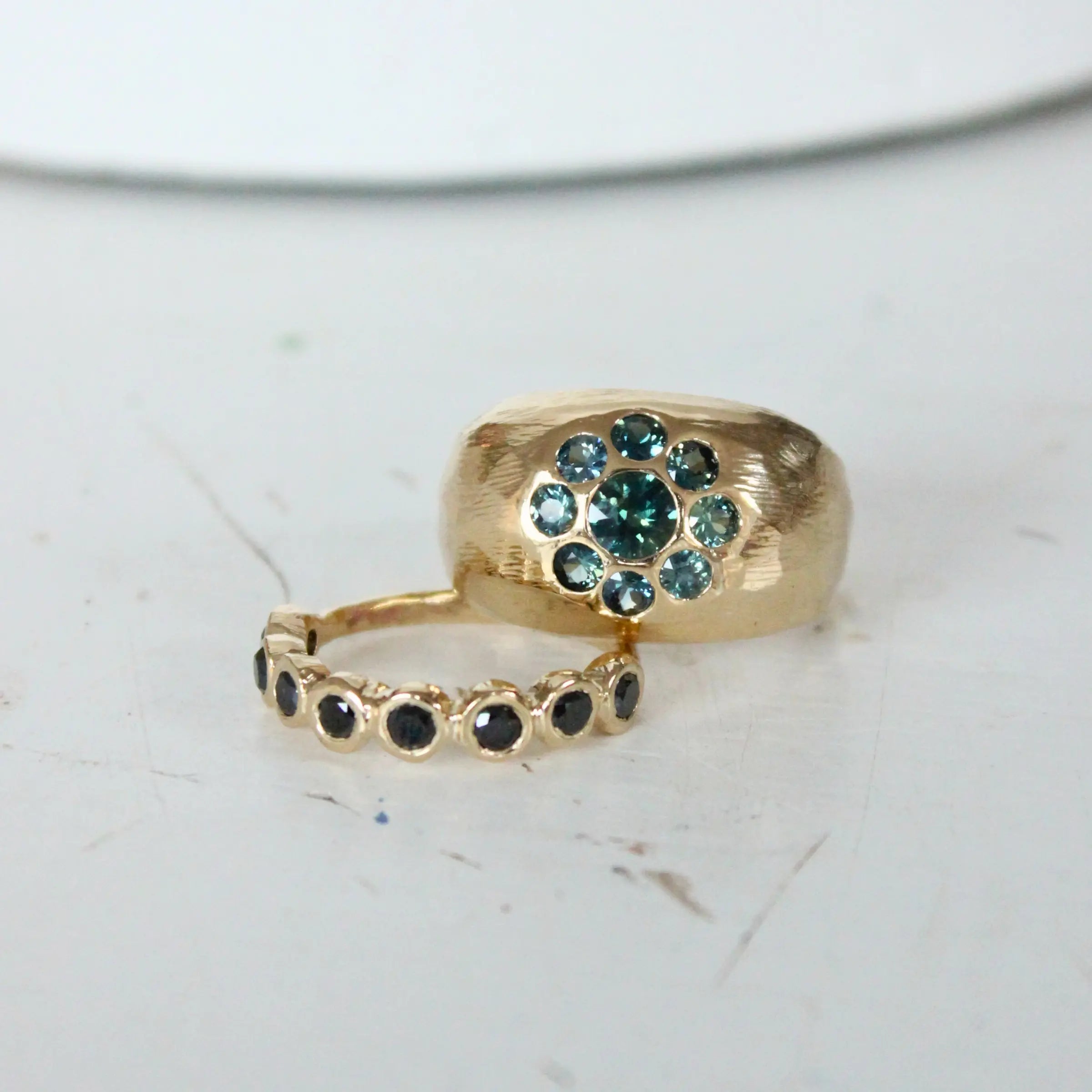 Black Diamond Half Eternity Ring Mary Frances Maker