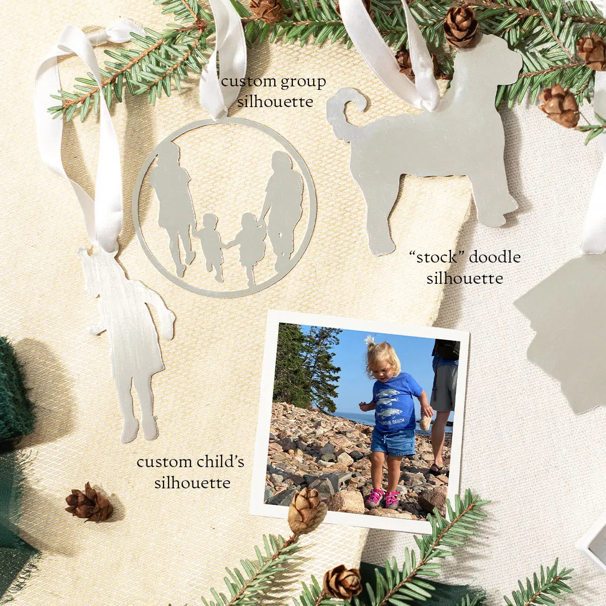 Custom Silhouette Ornament Mary Frances Maker