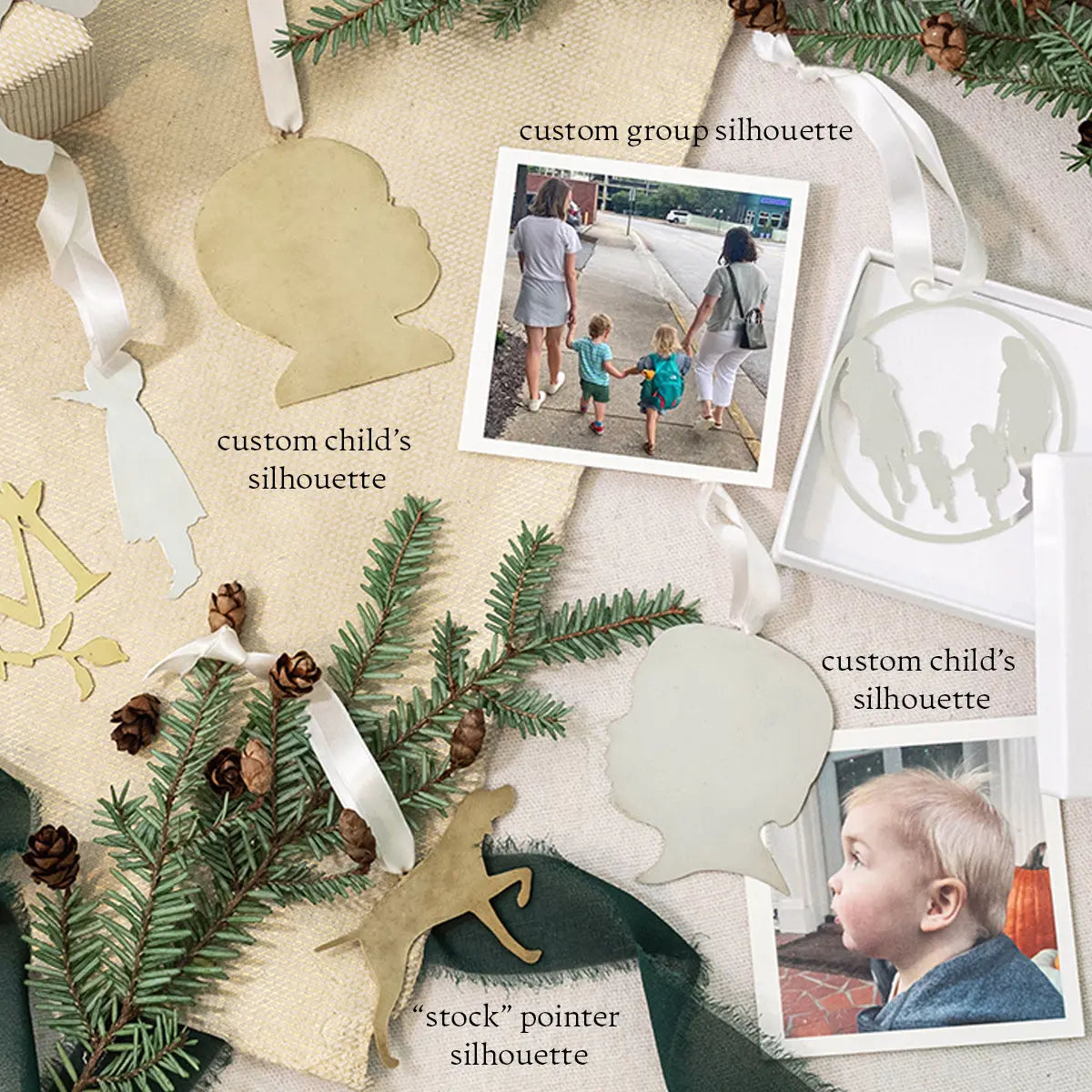 Custom Silhouette Ornament Mary Frances Maker