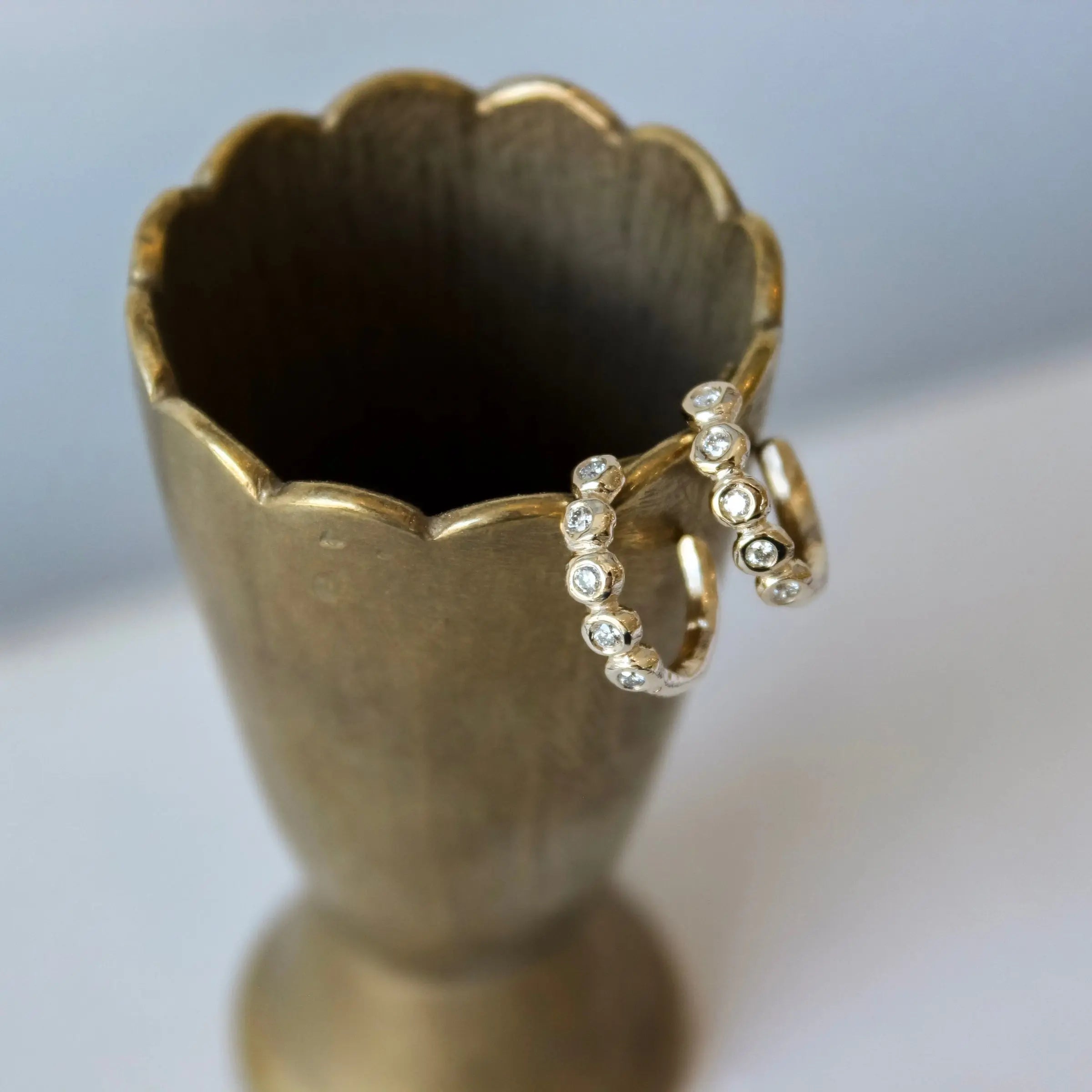 Diamond Hoop Earrings Mary Frances Maker