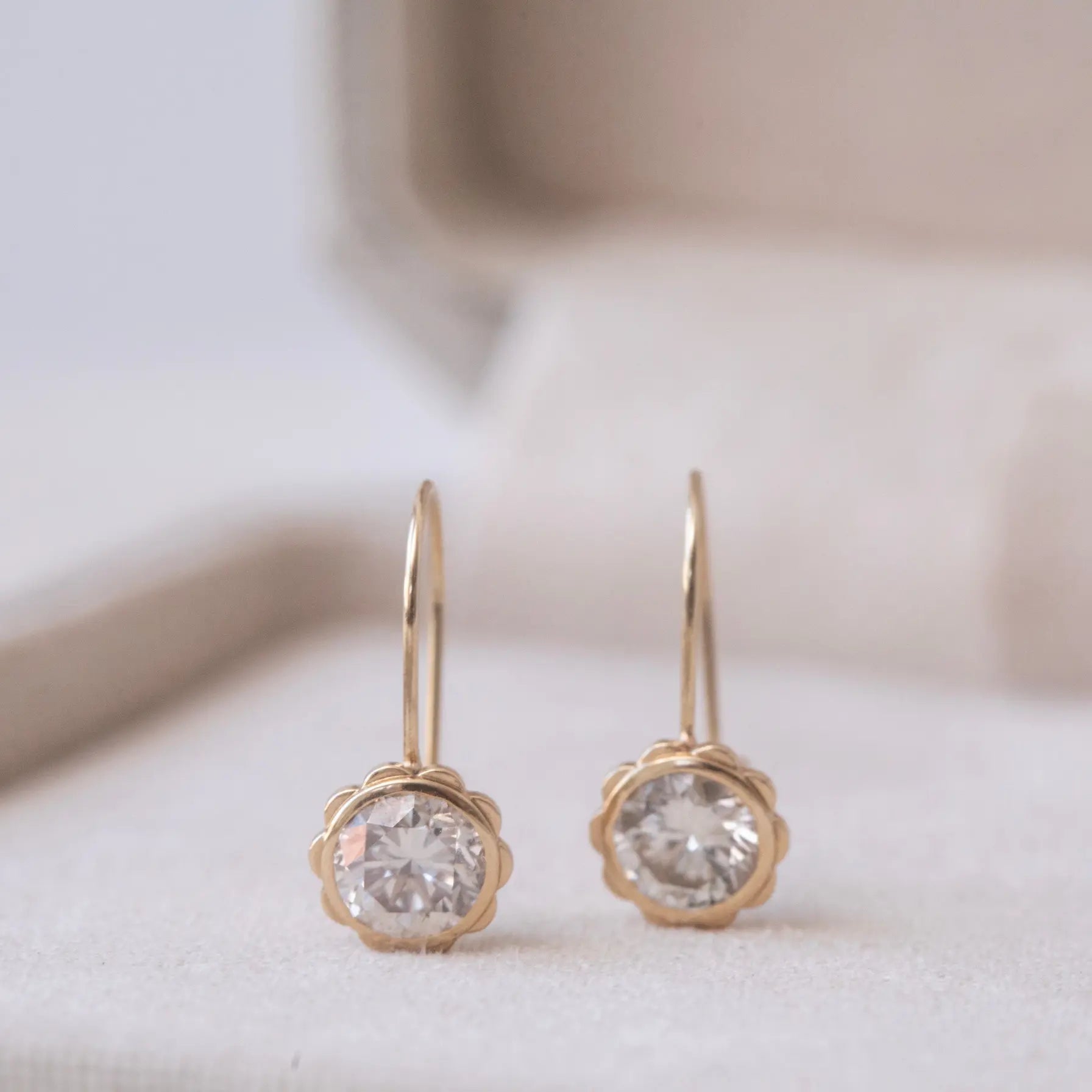 Diamond Scallop Drops — Half Carat Mary Frances Maker