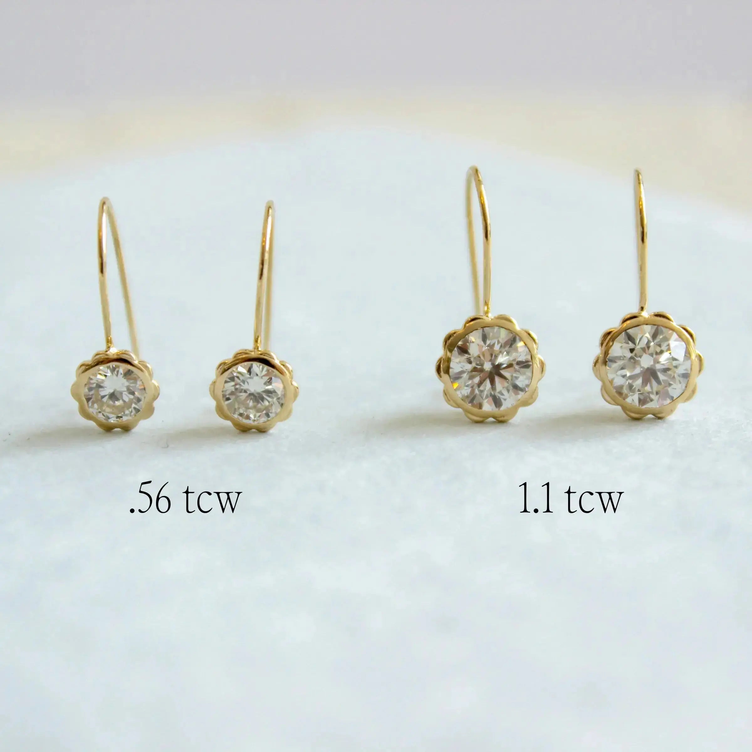 Diamond Scallop Drops, Half Carats (Copy) Mary Frances Maker