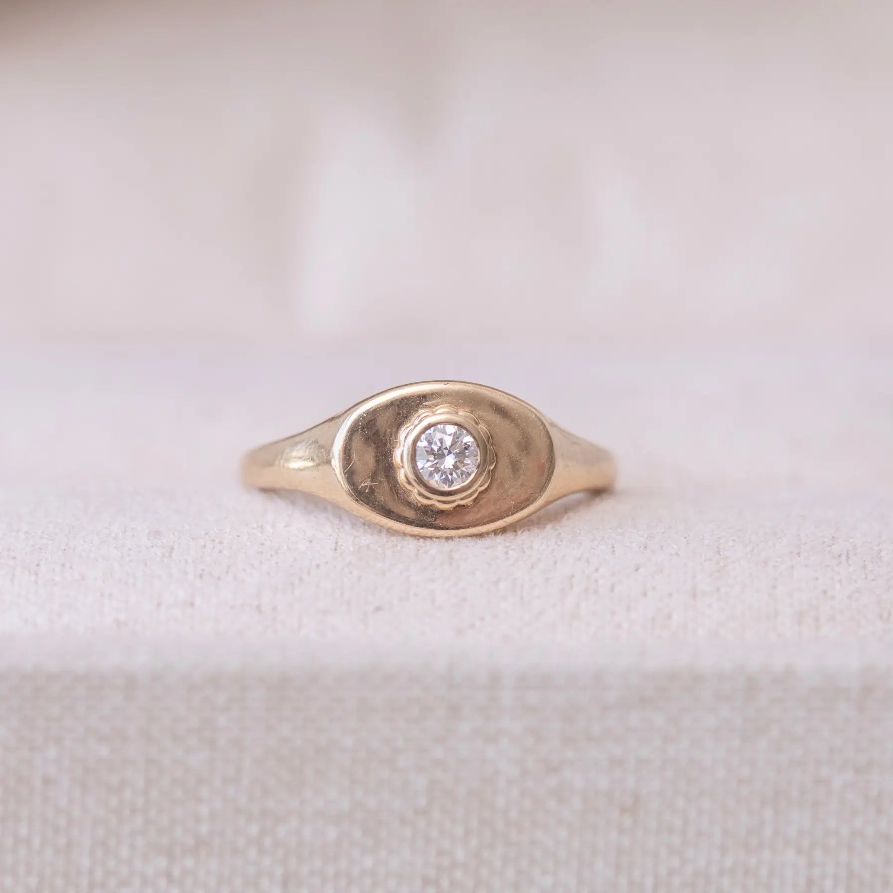 Diamond Scallop Signet Ring Mary Frances Maker