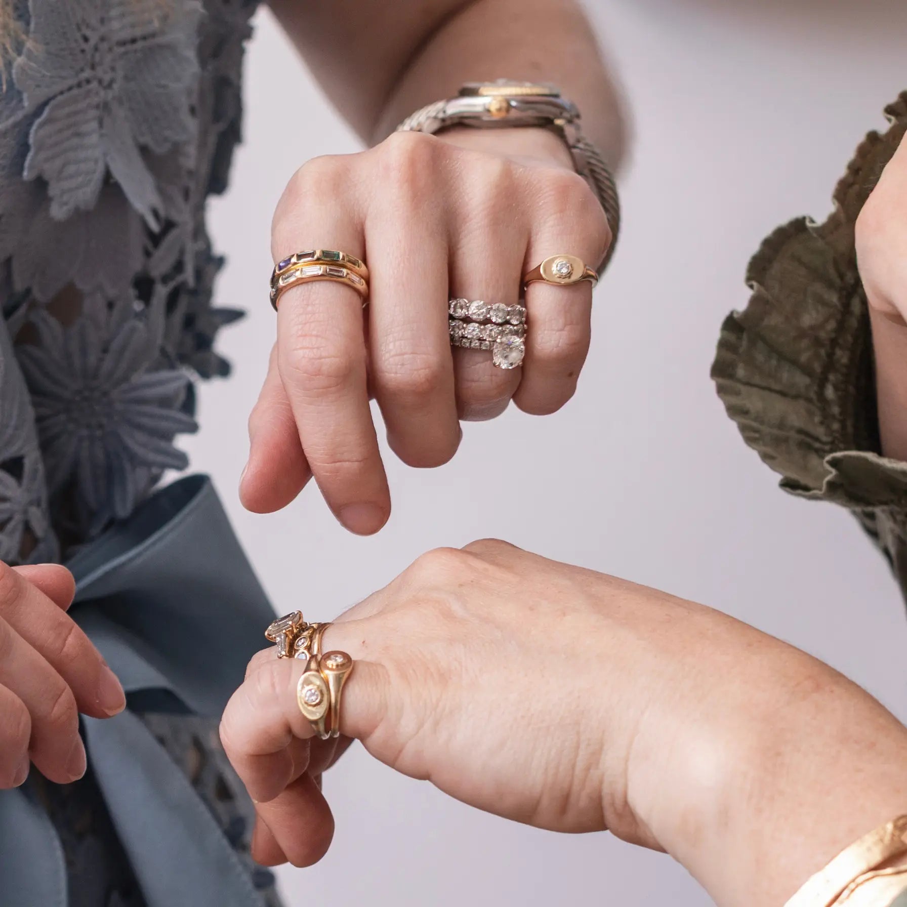 Diamond Scallop Signet Ring Mary Frances Maker