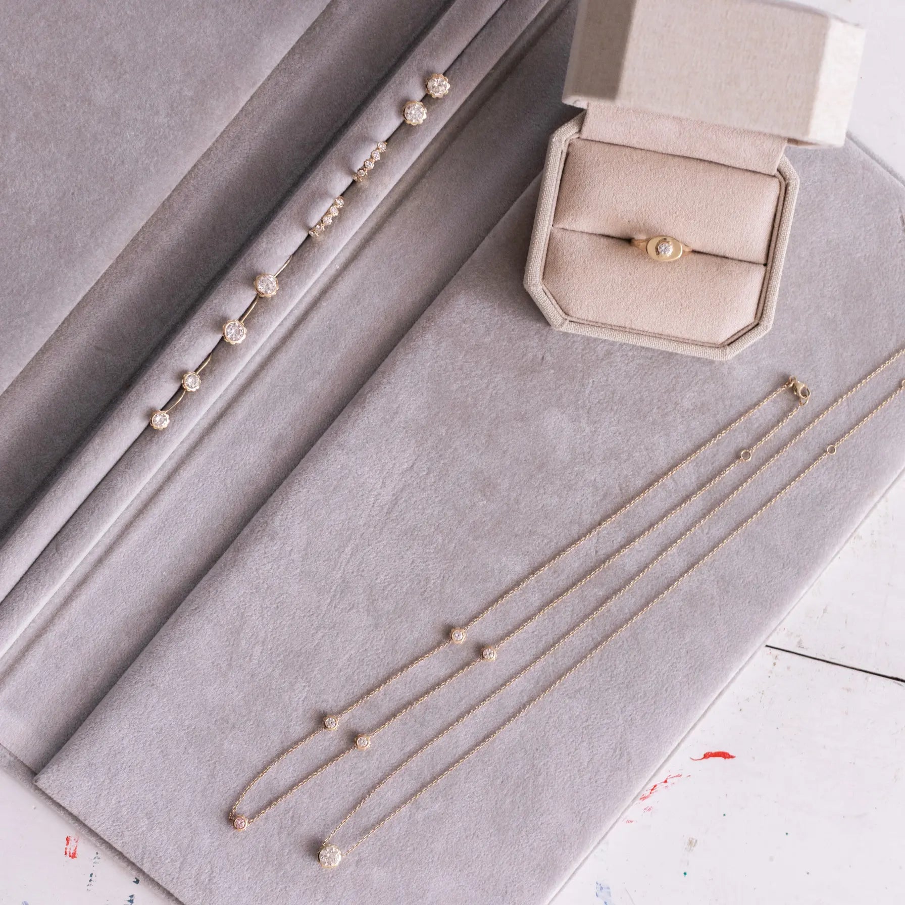 Diamond Scallop Station Necklace Mary Frances Maker