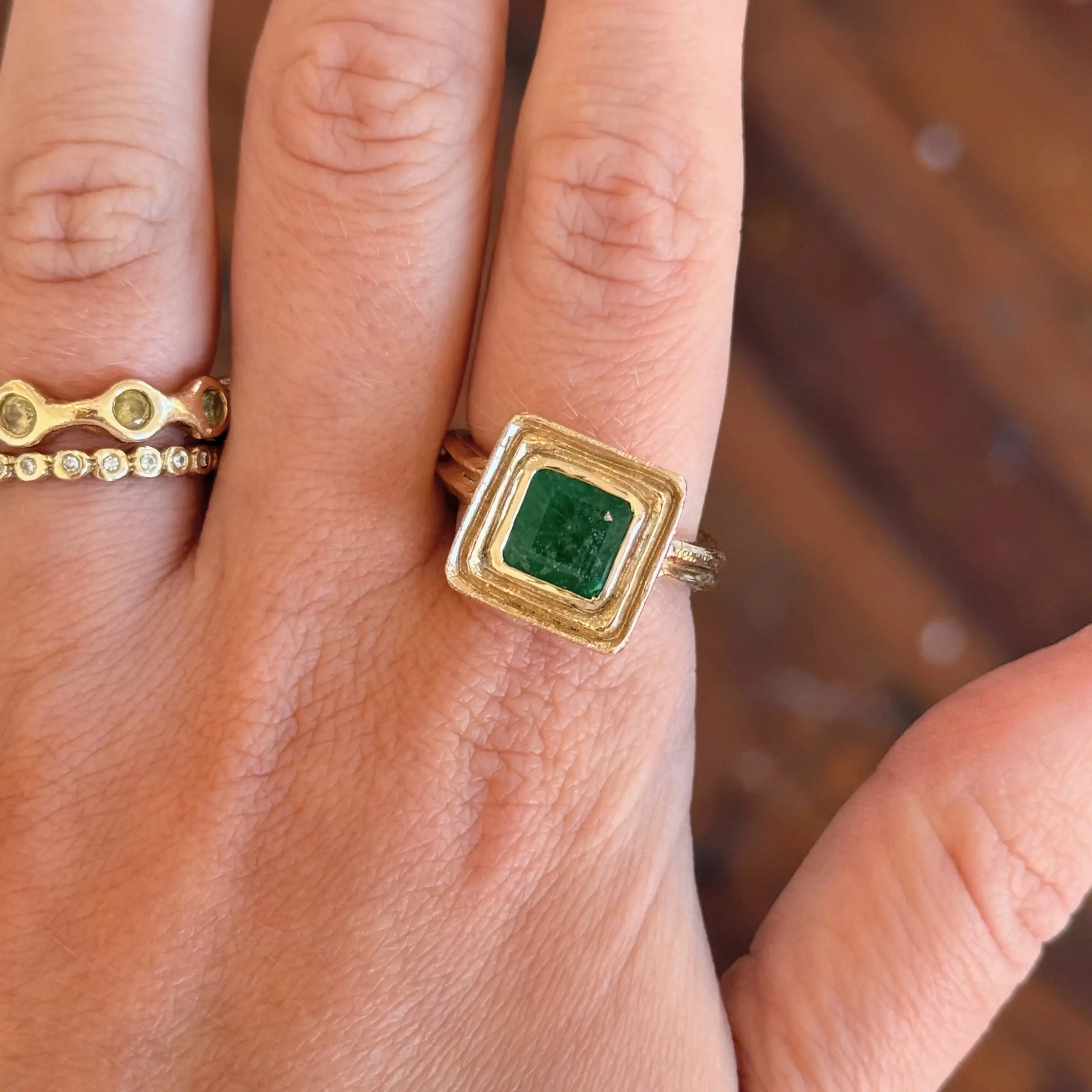 Emerald Statement Ring Mary Frances Maker