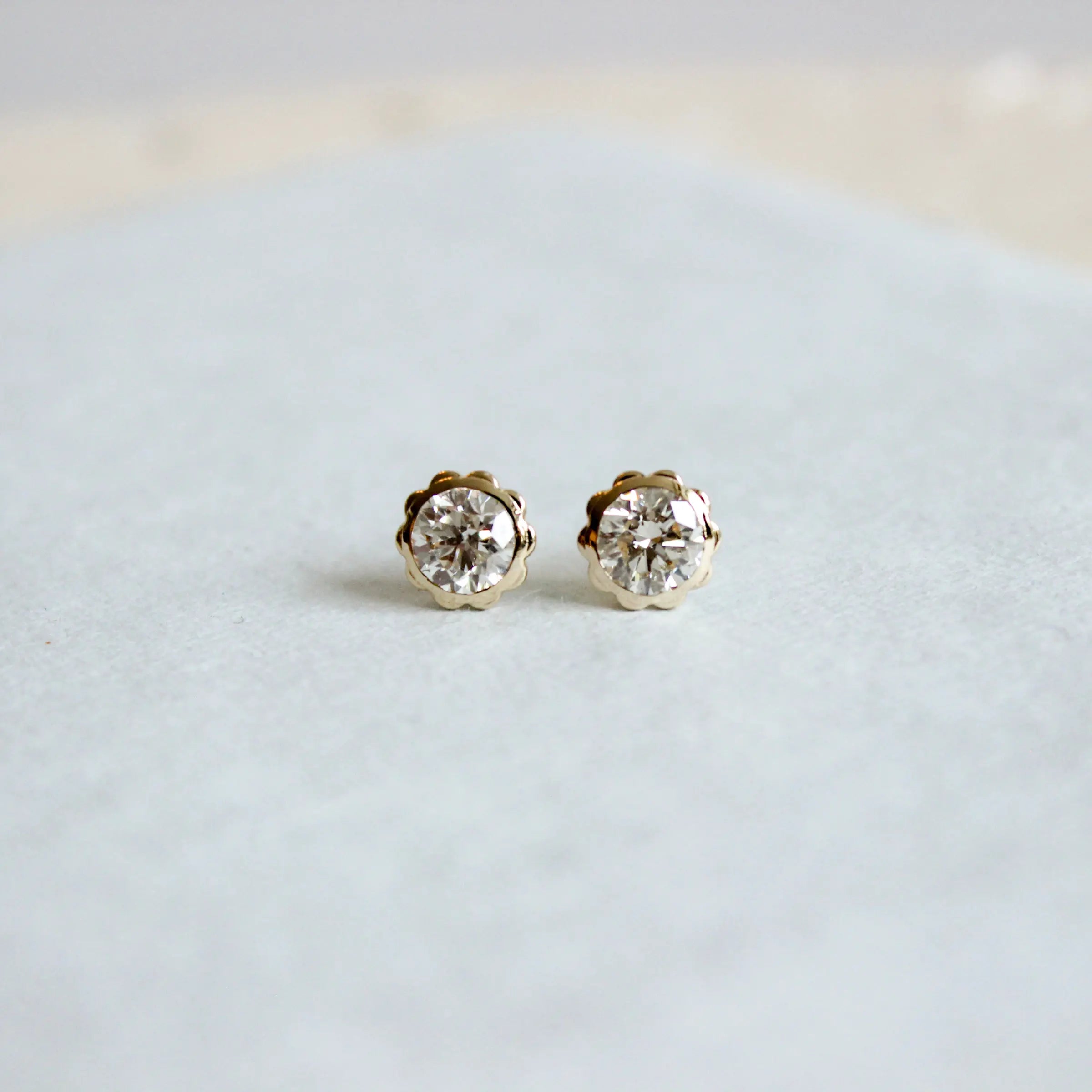 MFM × SJB Co Quarter Carat Diamond Scallop Studs Mary Frances Maker