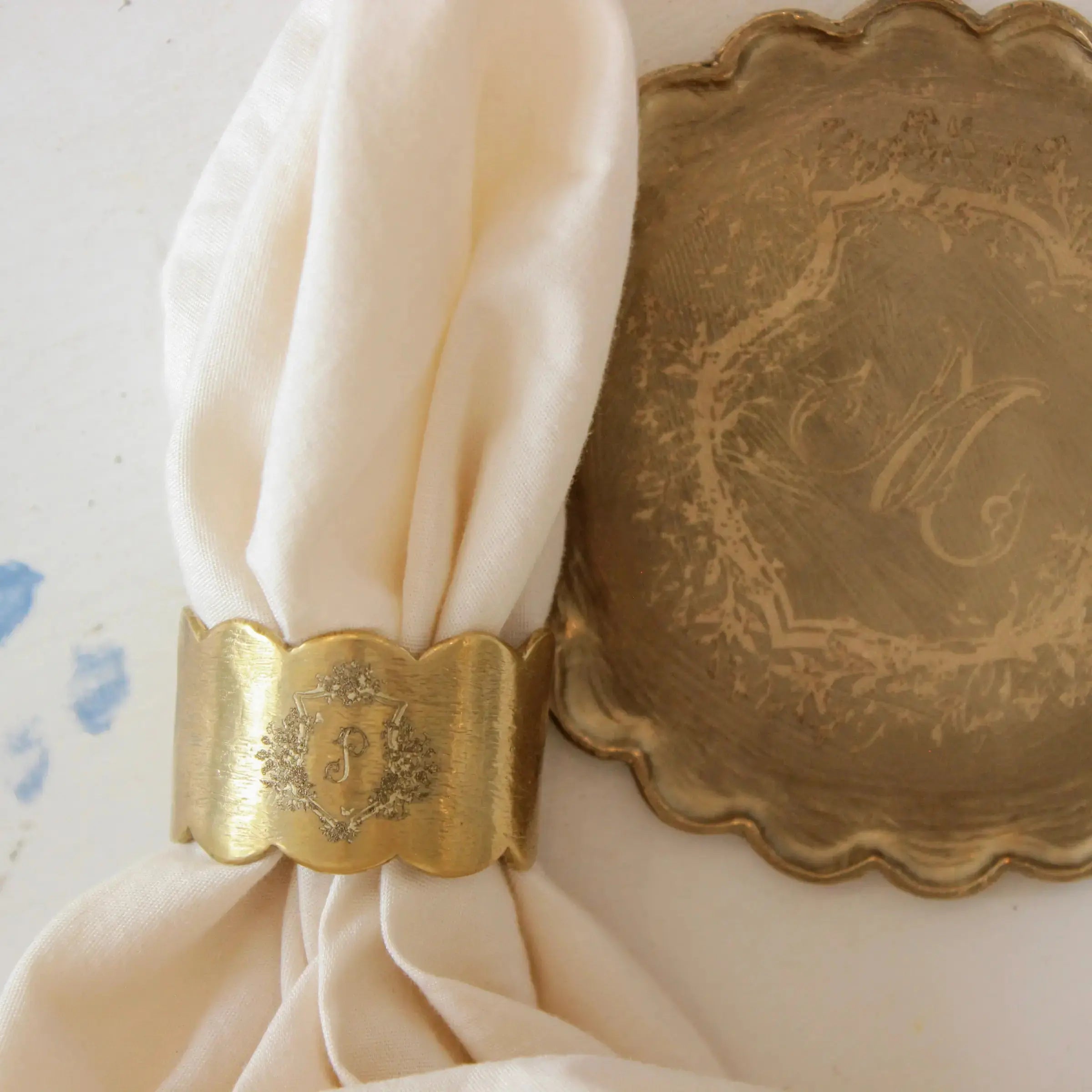 MFM x Emily Mayne Scallop Napkin Rings, Set of 2 Mary Frances Maker