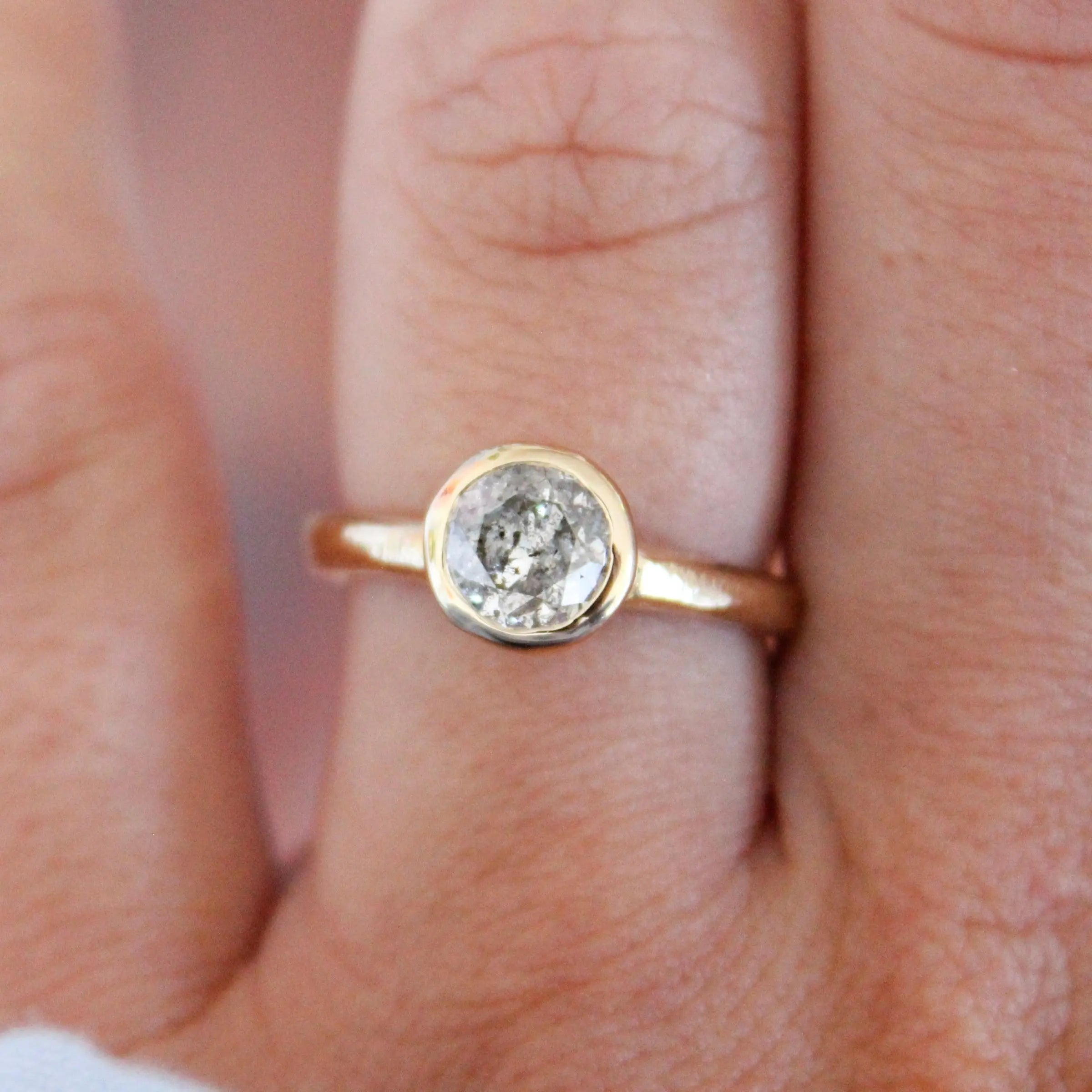 Salt and Pepper Diamond Ring Mary Frances Maker