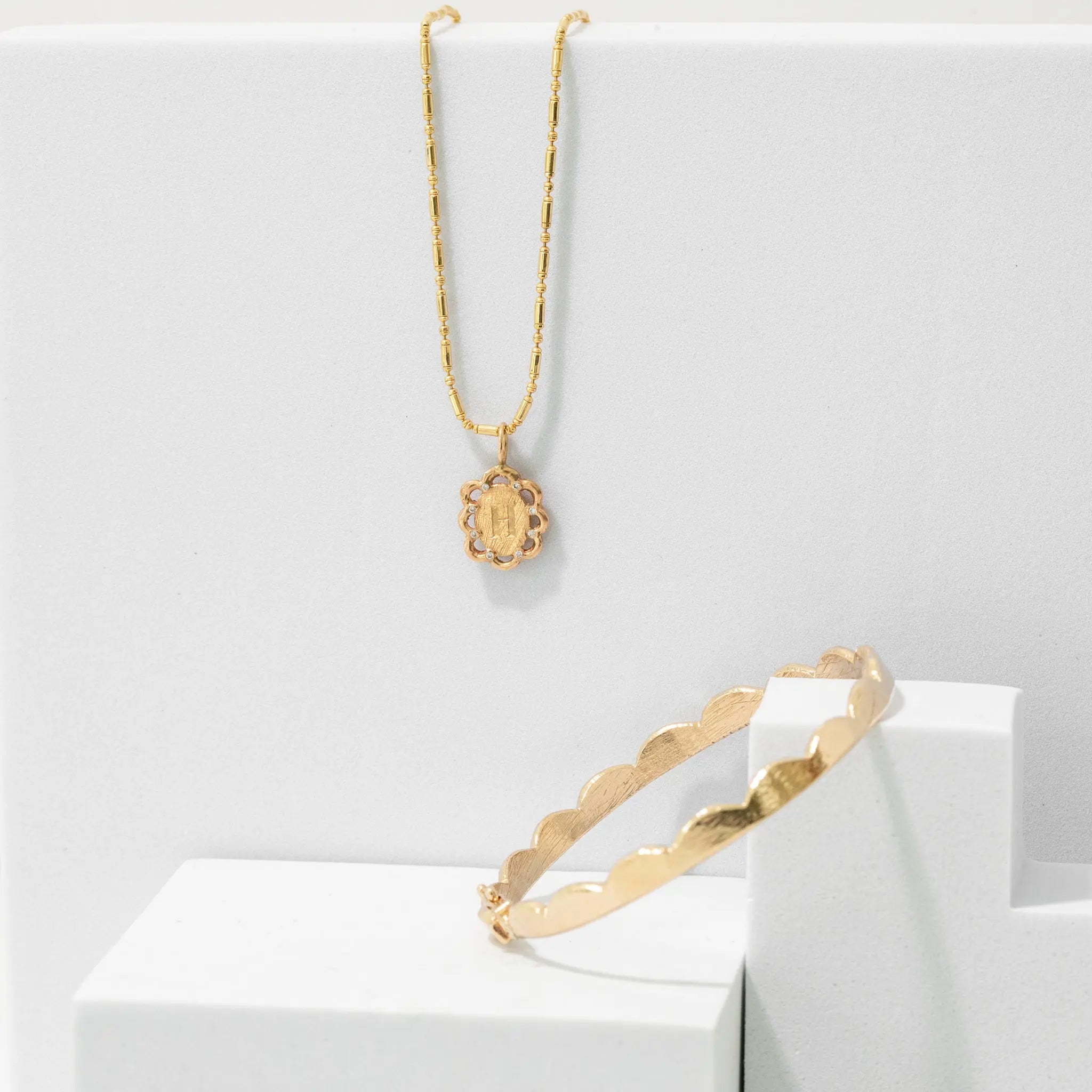 Scallop Diamond Necklace Mary Frances Maker