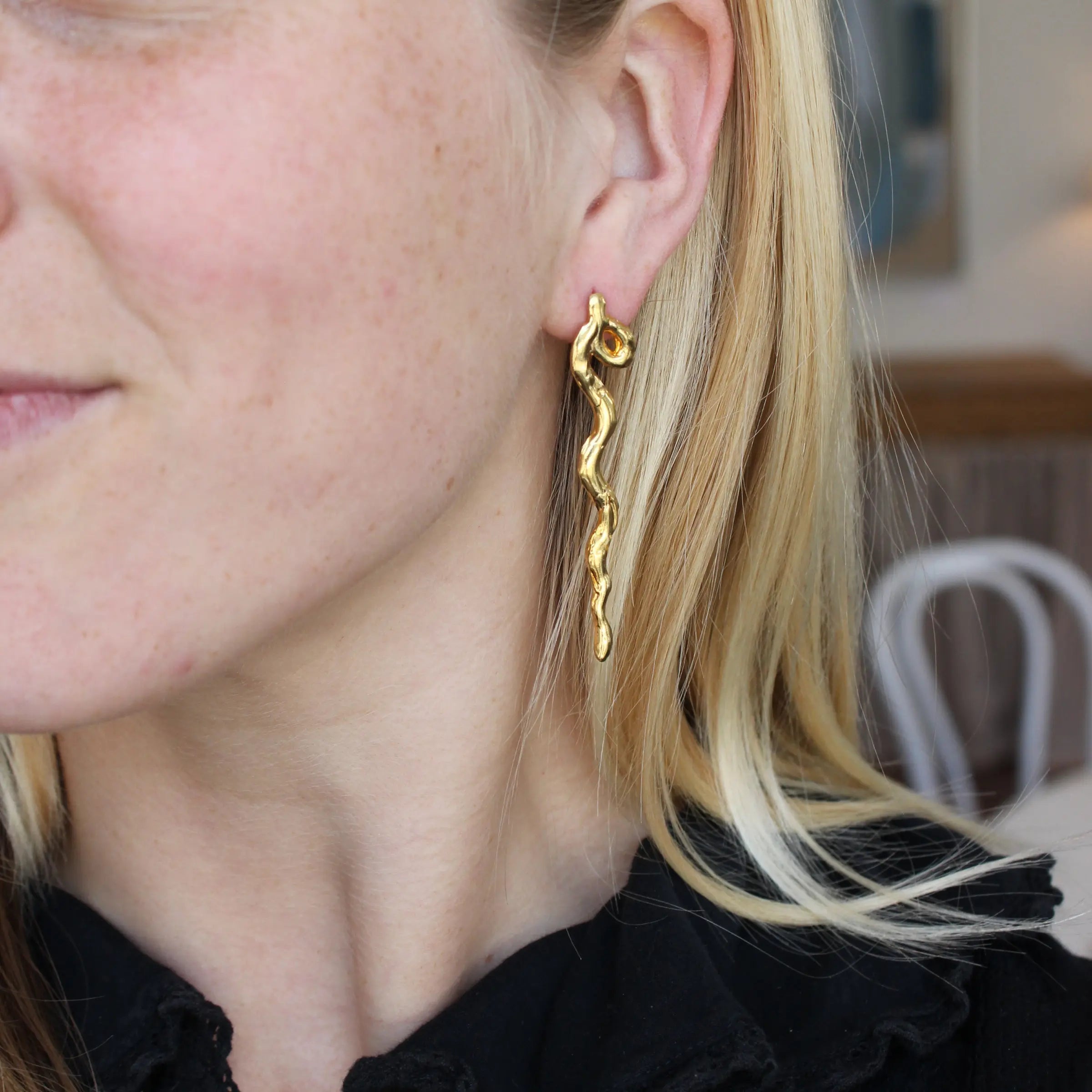 Snake Drop Earrings Mary Frances Maker