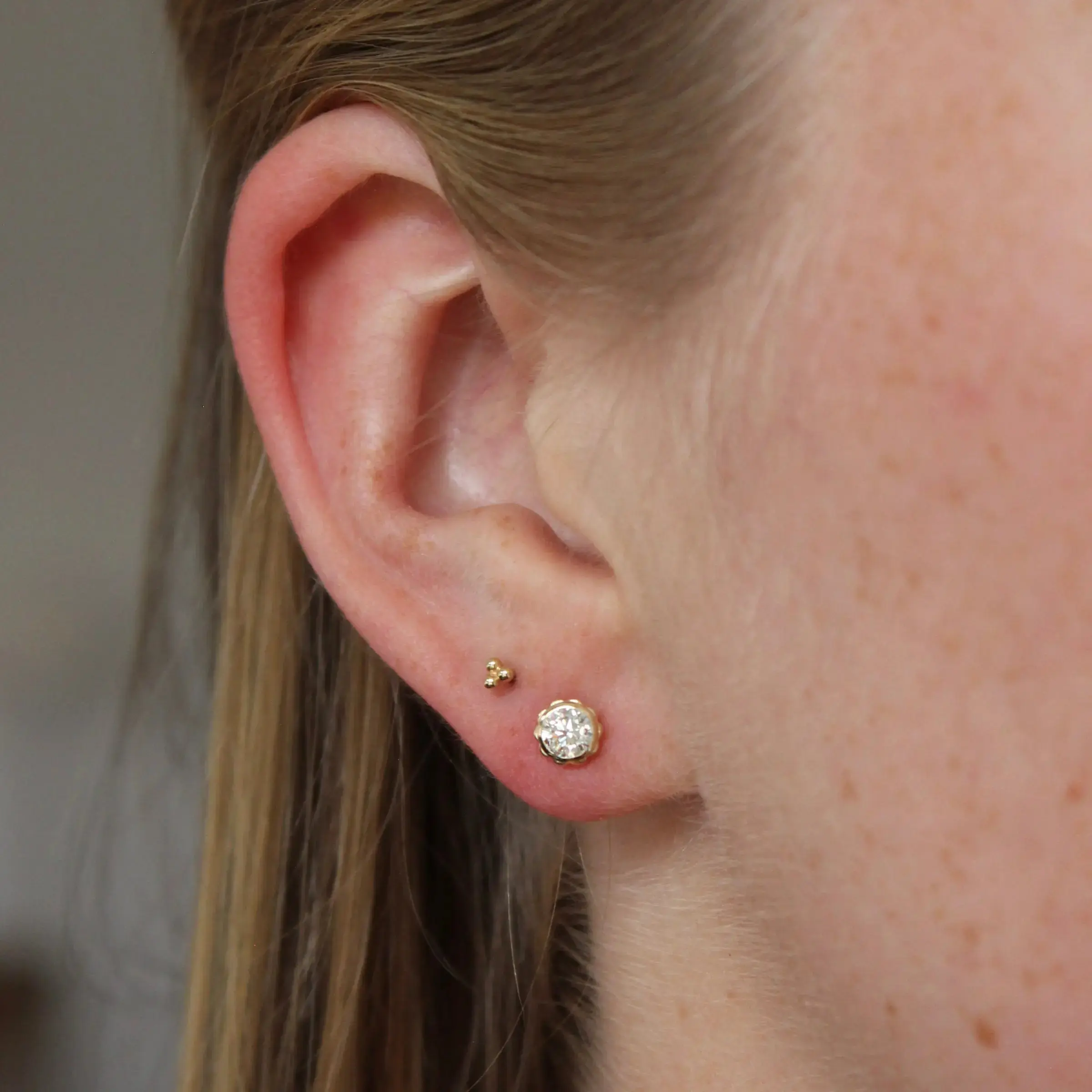 The MFM x SJB Co Diamond Scallop Studs Mary Frances Maker