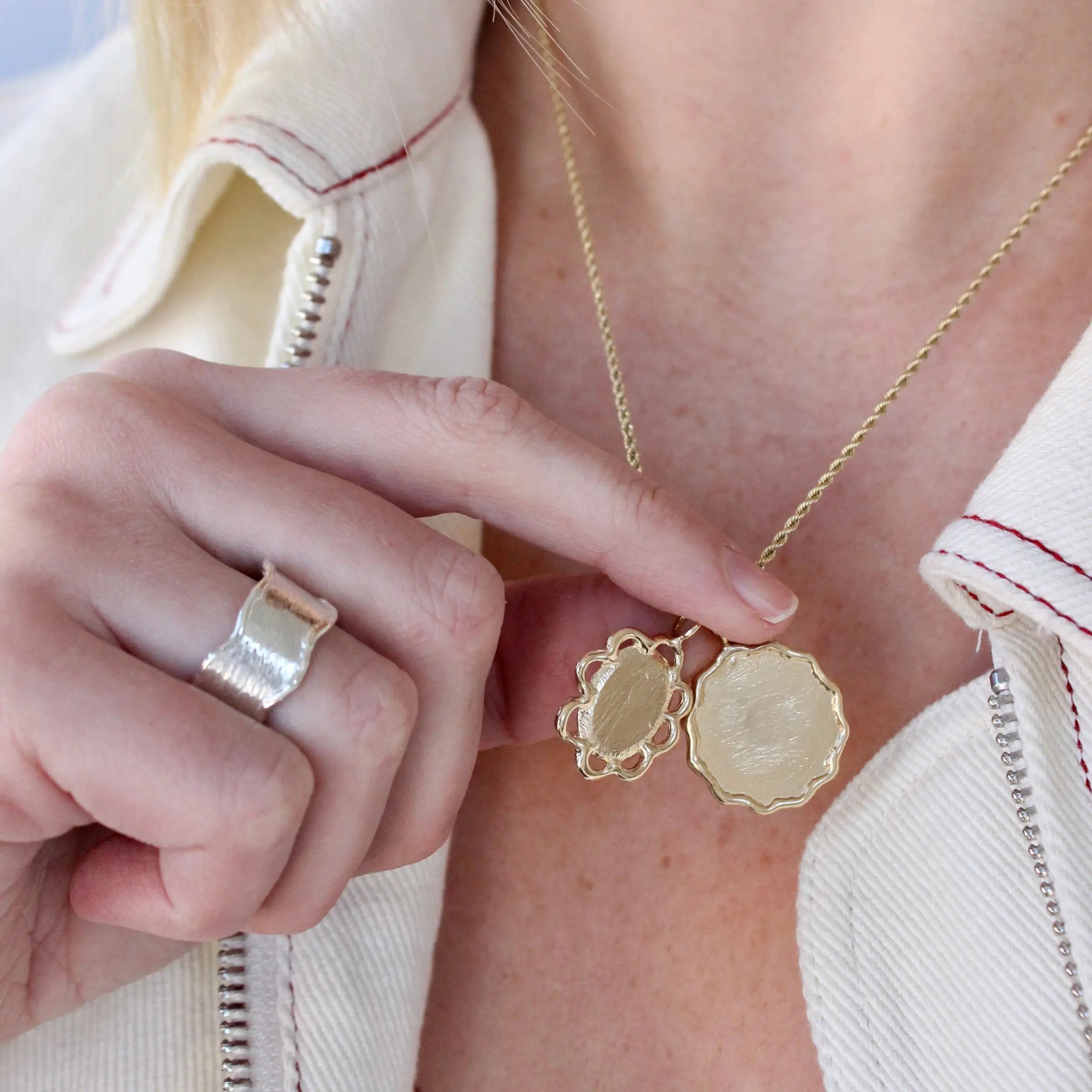 Wavy Disc Pendant Mary Frances Maker