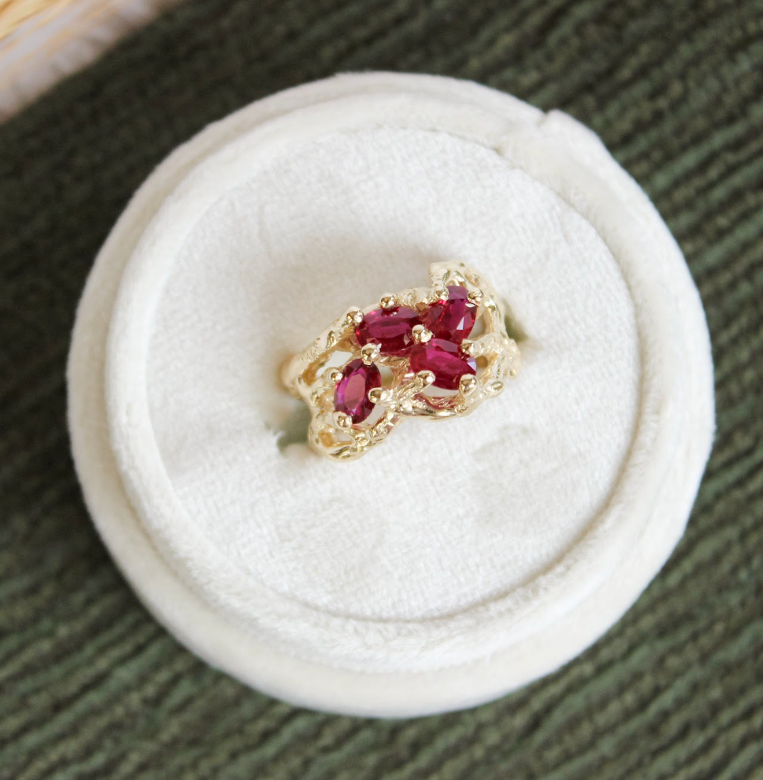 Sourced-Stones-Ruby-Branch-Ring Mary Frances Maker