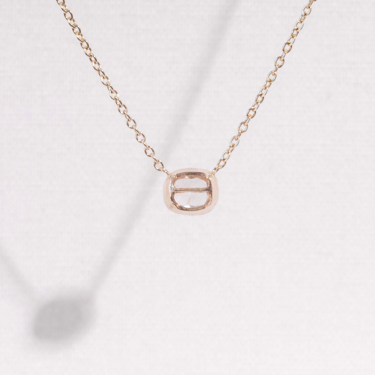 Hidden Initial Necklace, 1ct Cushion Cut