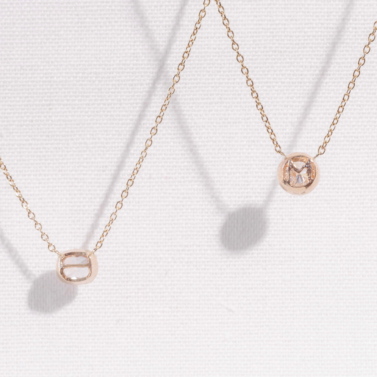 Hidden Initial Necklace, 1ct Cushion Cut
