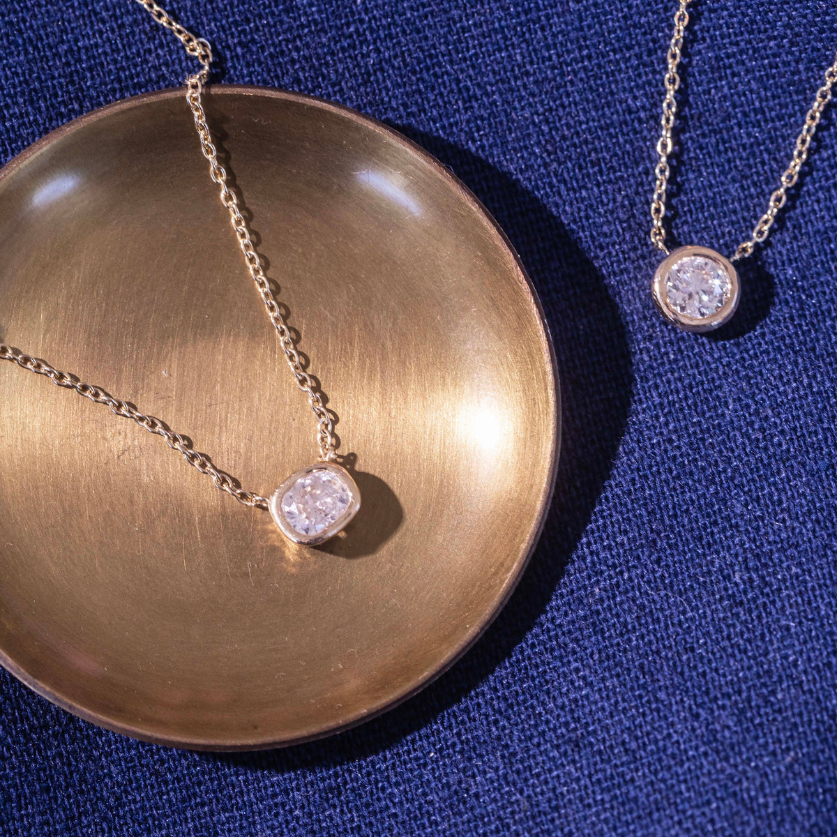 Hidden Initial Necklace, 1ct Round Cut
