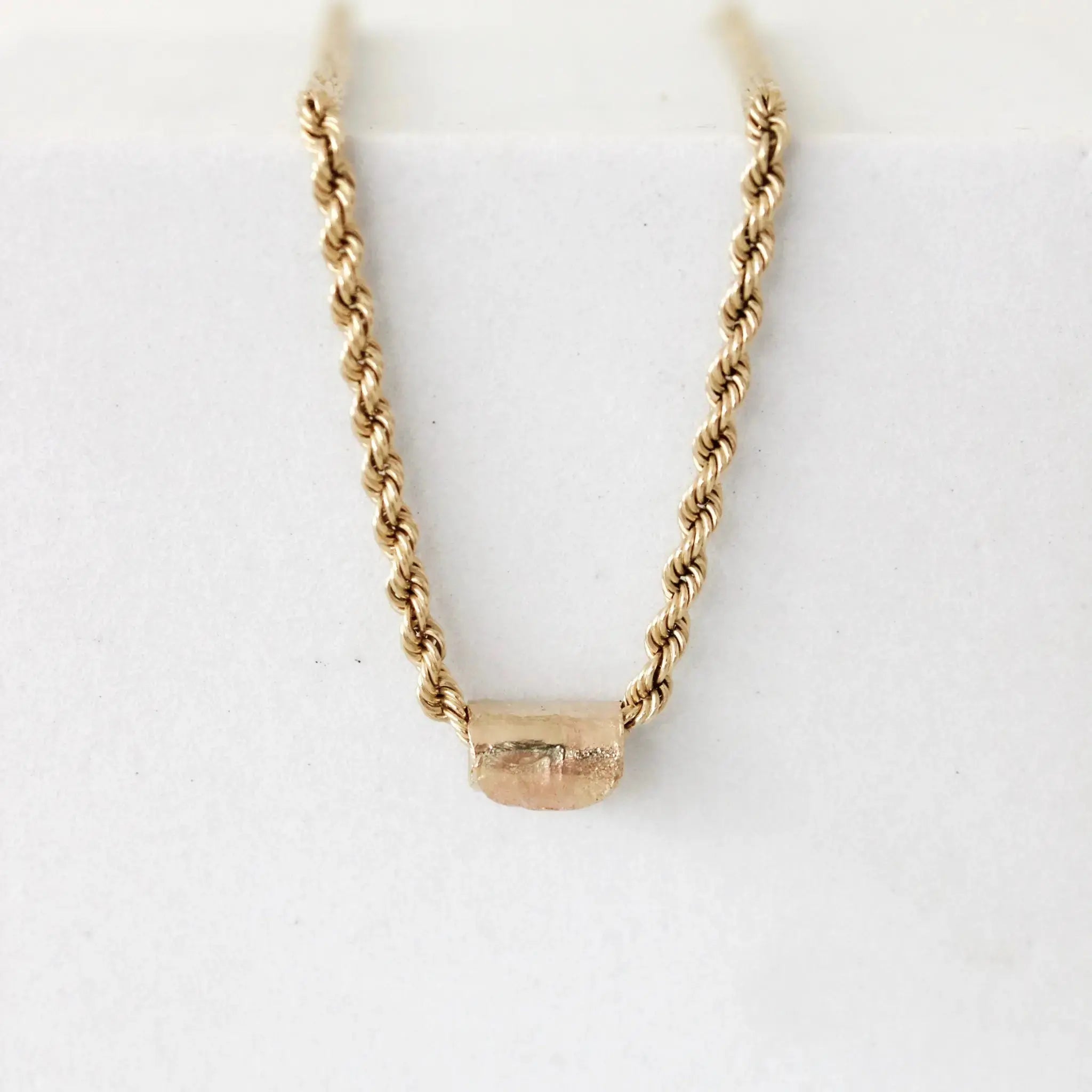 Birch Slide Necklace on a Rooted Chain Mary Frances Maker