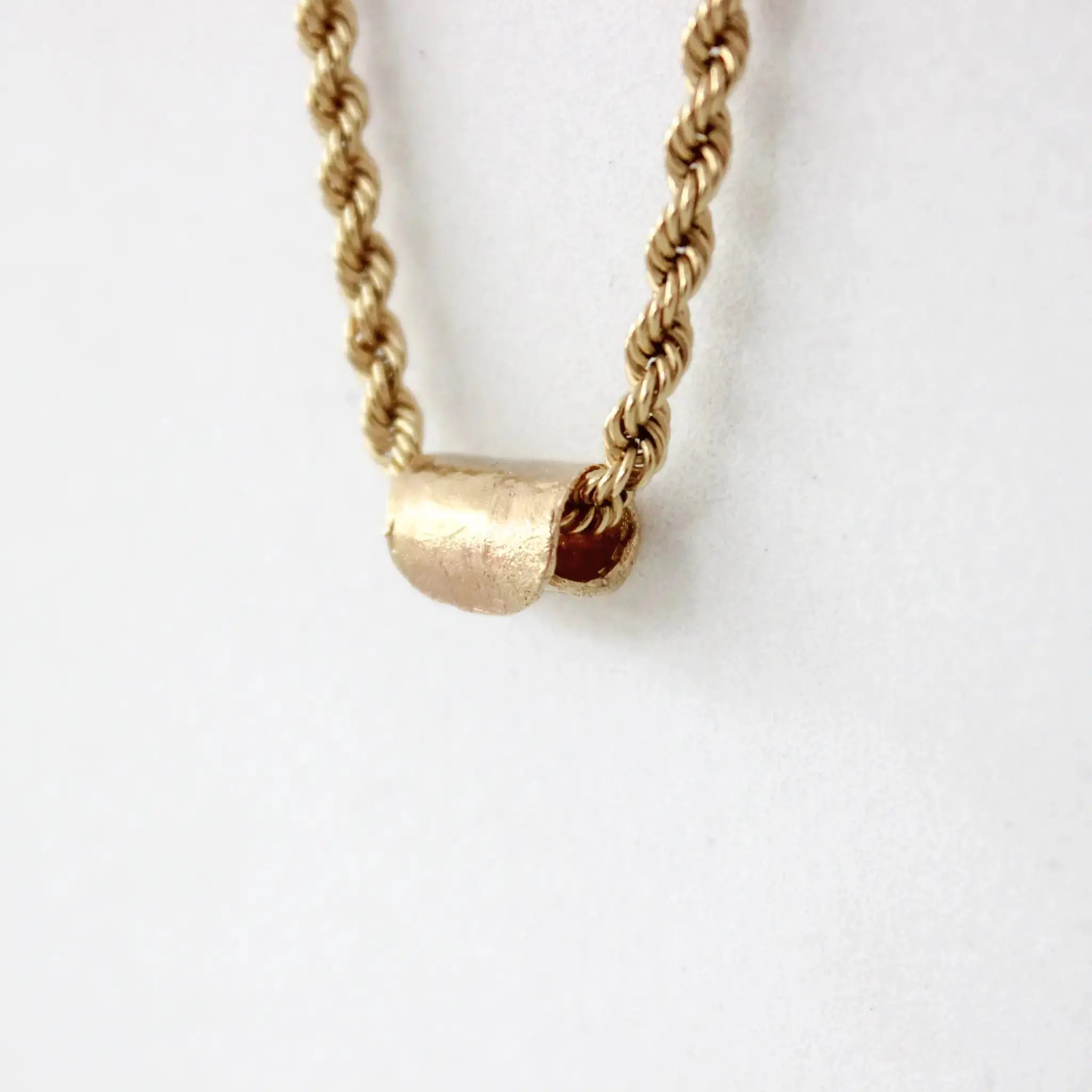 Birch Slide Necklace on a Rooted Chain Mary Frances Maker
