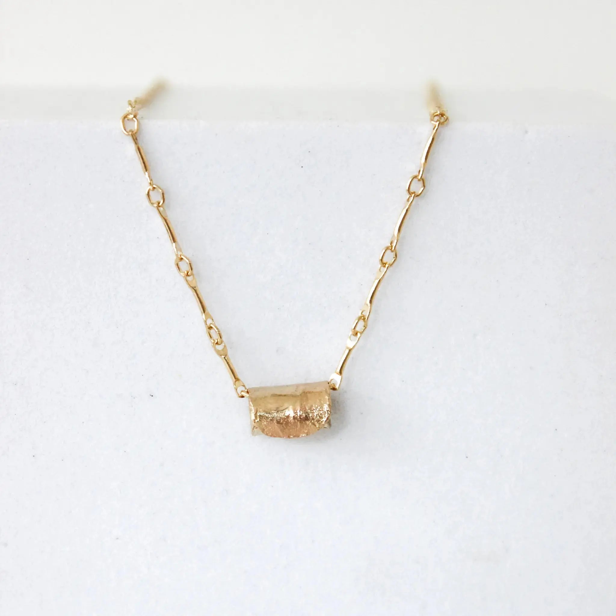 Birch Slide Necklace on a Rooted Chain Mary Frances Maker