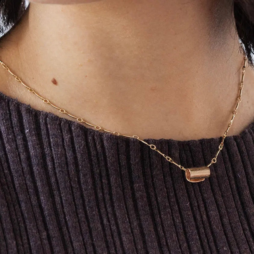 Birch Slide Necklace, Rooted Chain Mary Frances Maker