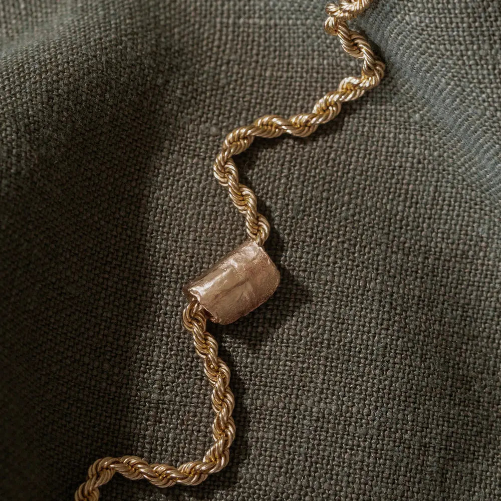 Birch Slide Necklace, Rope Chain Mary Frances Maker
