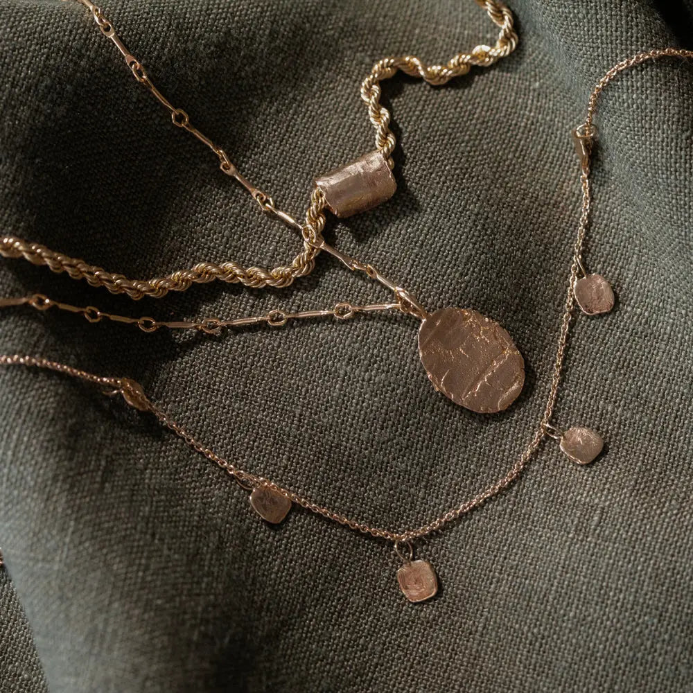 Birch Slide Necklace, Rope Chain Mary Frances Maker