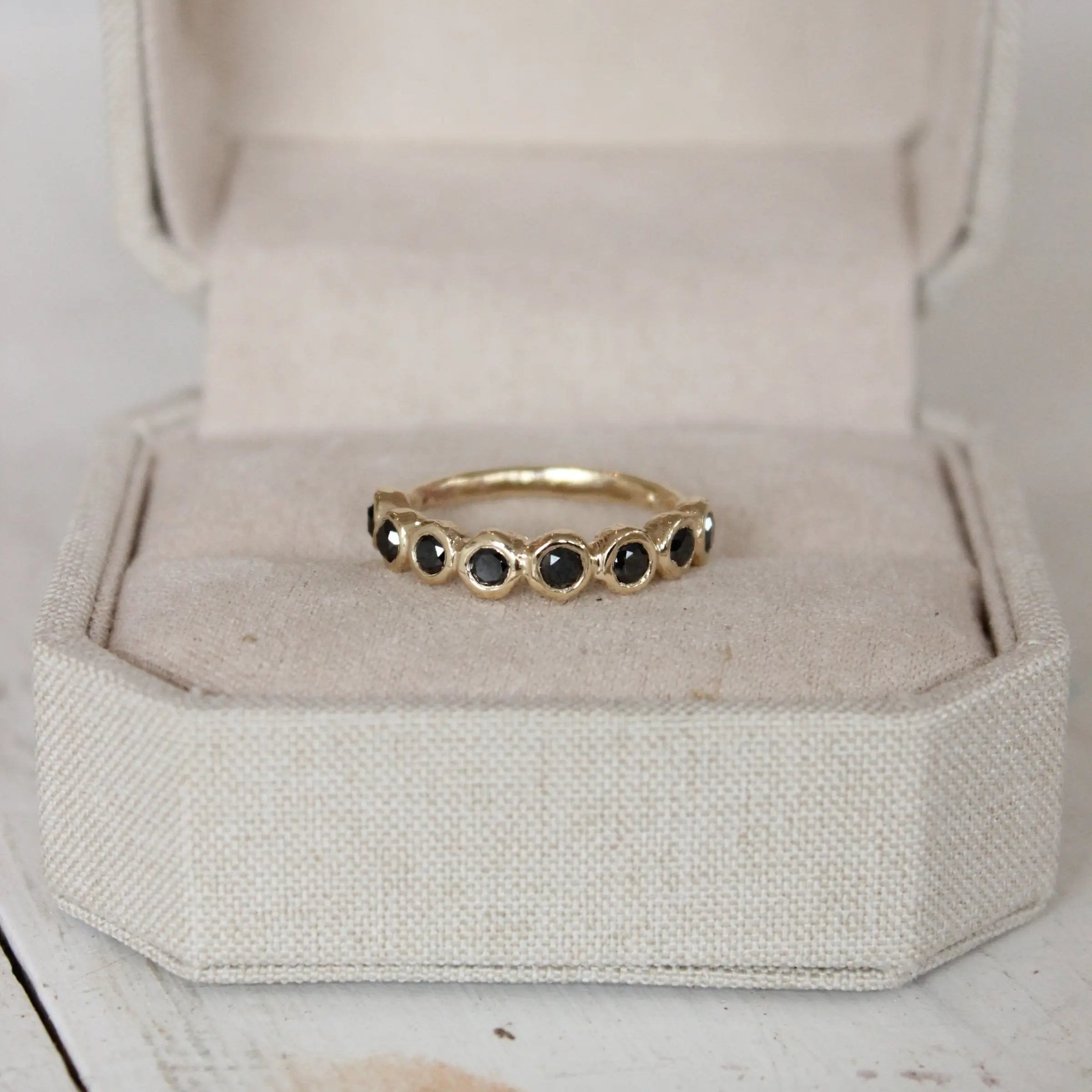 Black Diamond Half Eternity Ring Mary Frances Maker