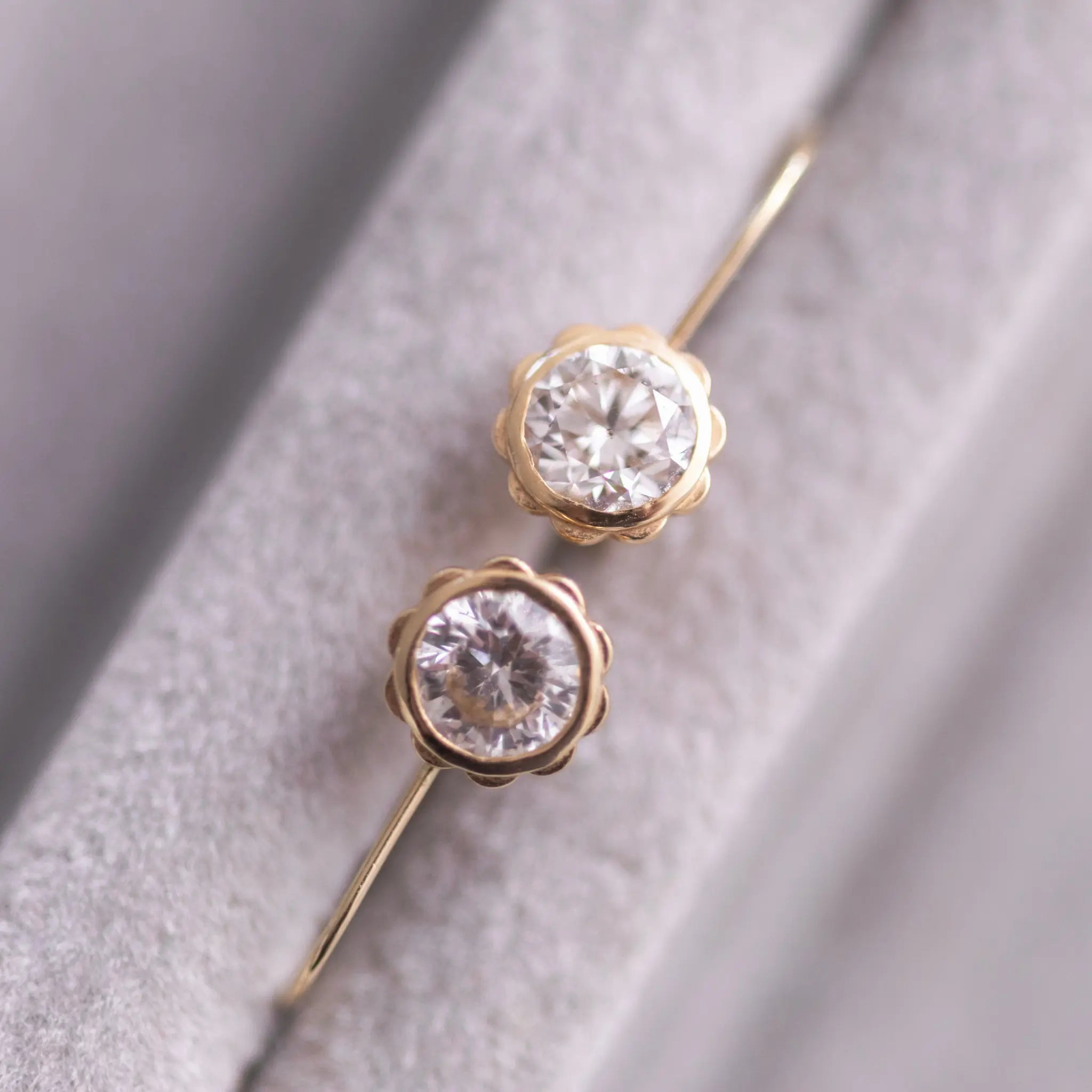 Diamond Scallop Drops — Half Carat Mary Frances Maker