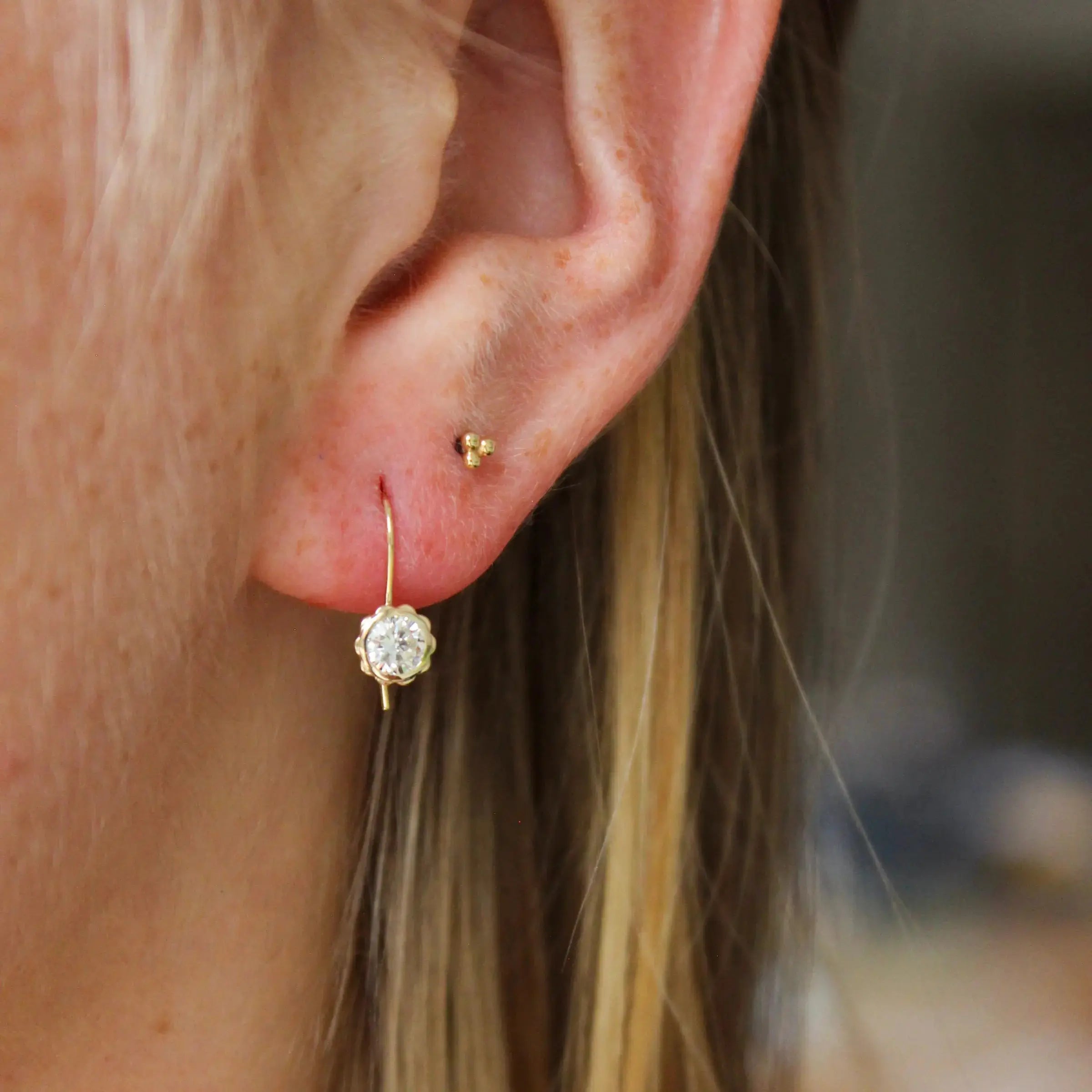 Diamond Scallop Drops, Half Carats Mary Frances Maker