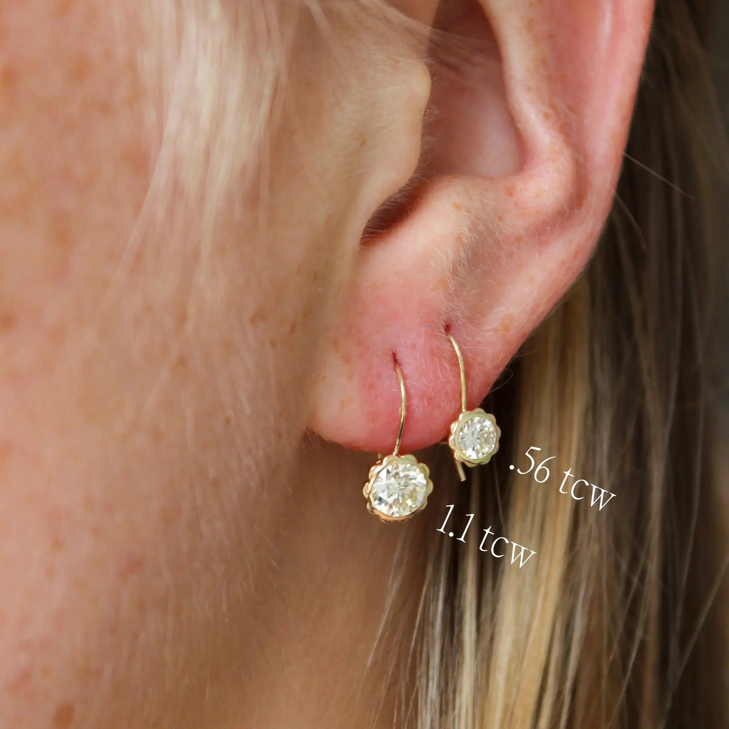 Diamond Scallop Drops, Half Carats (Copy) Mary Frances Maker