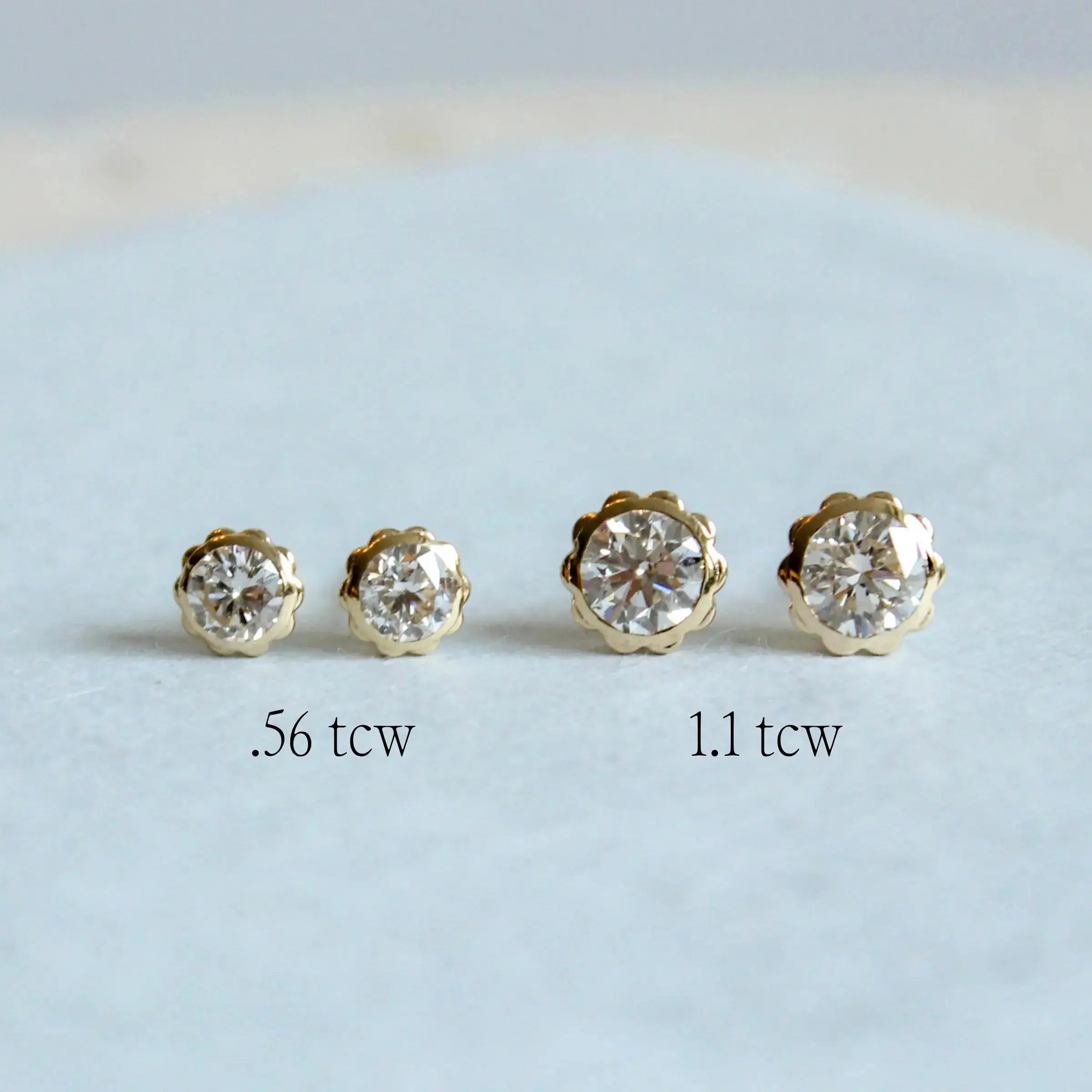 Diamond Scallop Drops, Quarter Carats Mary Frances Maker