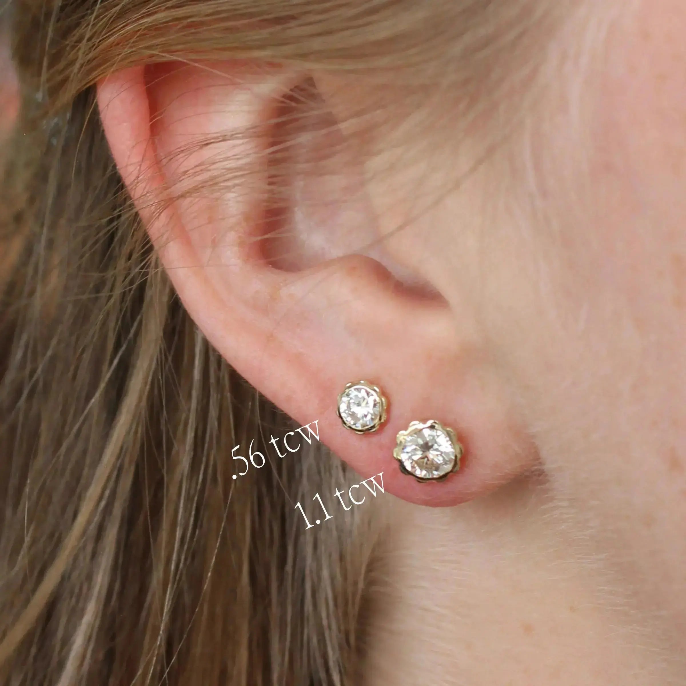 Diamond Scallop Drops, Quarter Carats Mary Frances Maker