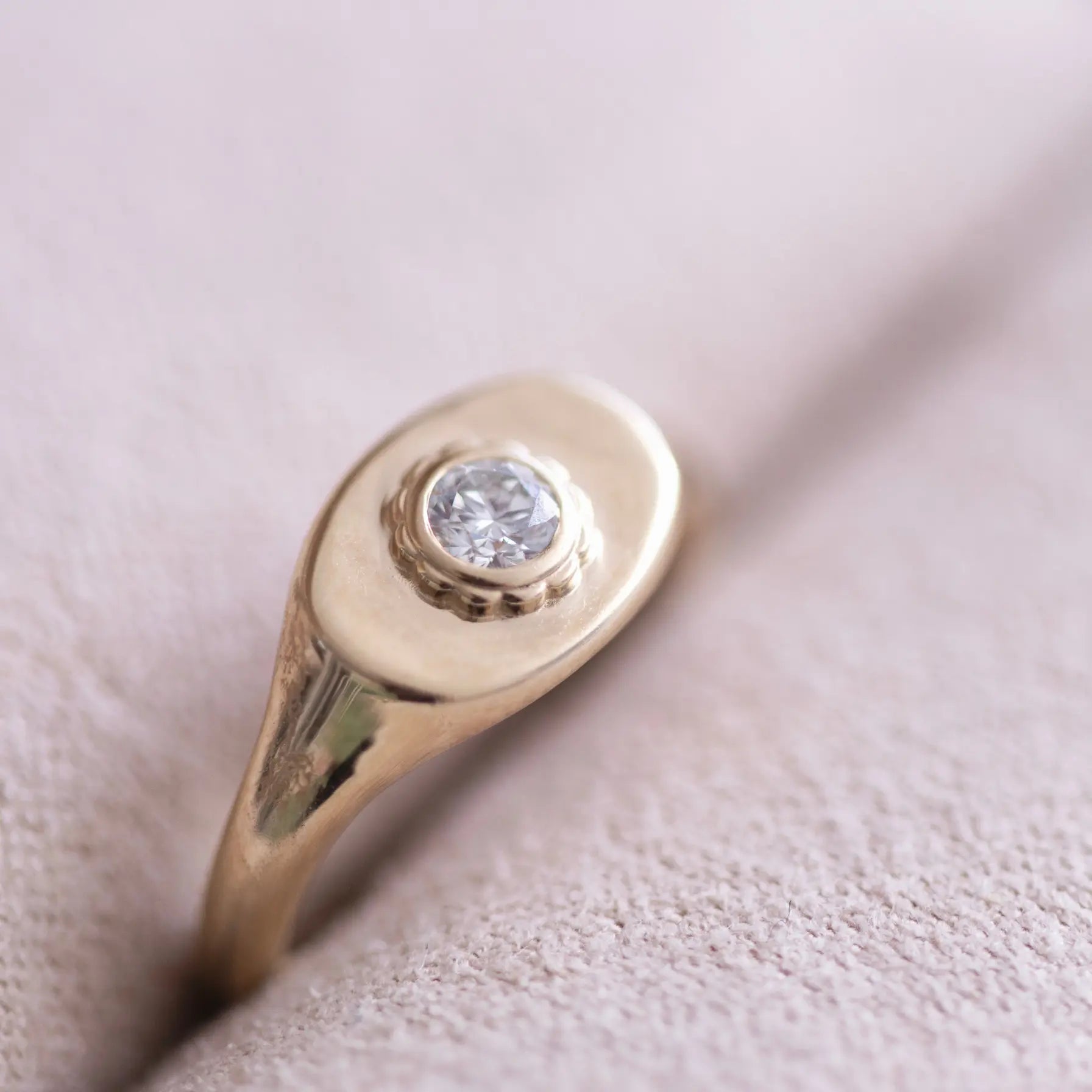 Diamond Scallop Signet Ring Mary Frances Maker