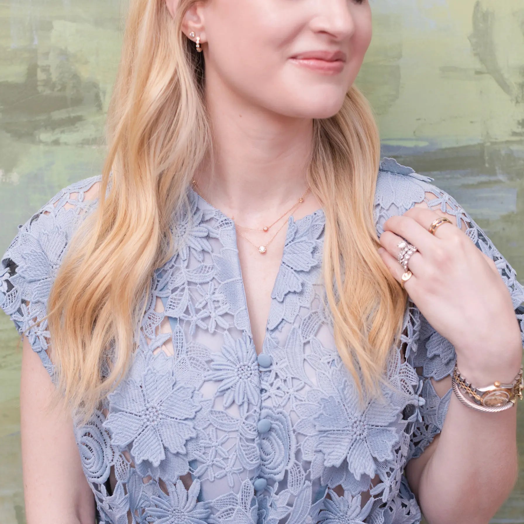 Diamond Scallop Station Necklace Mary Frances Maker