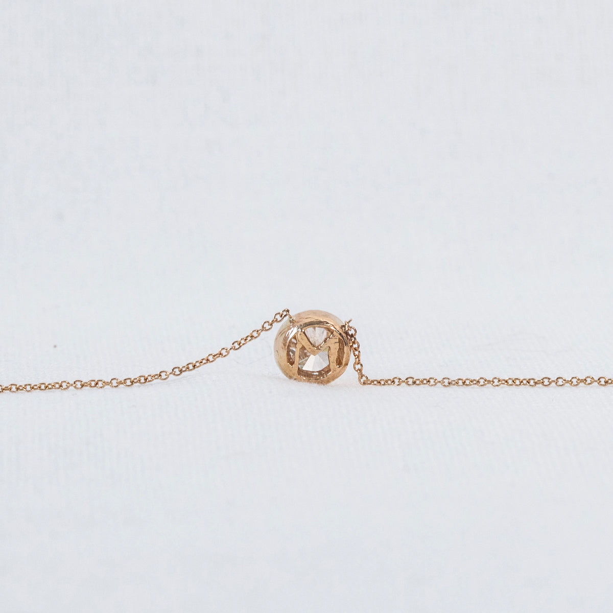 Hidden Initial Necklace, 1ct Round Cut