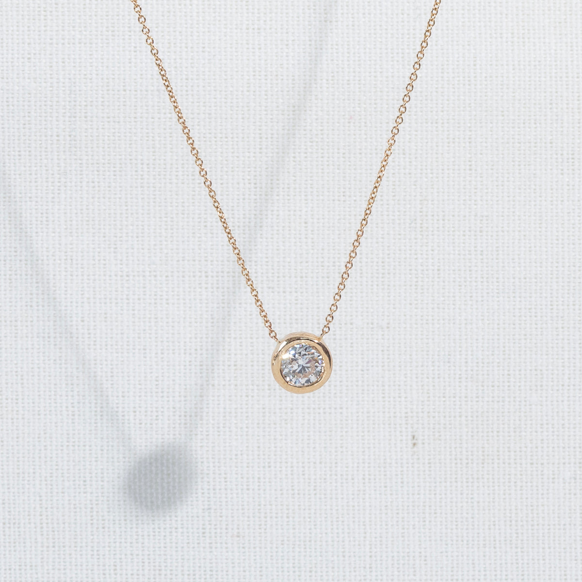 Hidden Initial Necklace, 1ct Round Cut