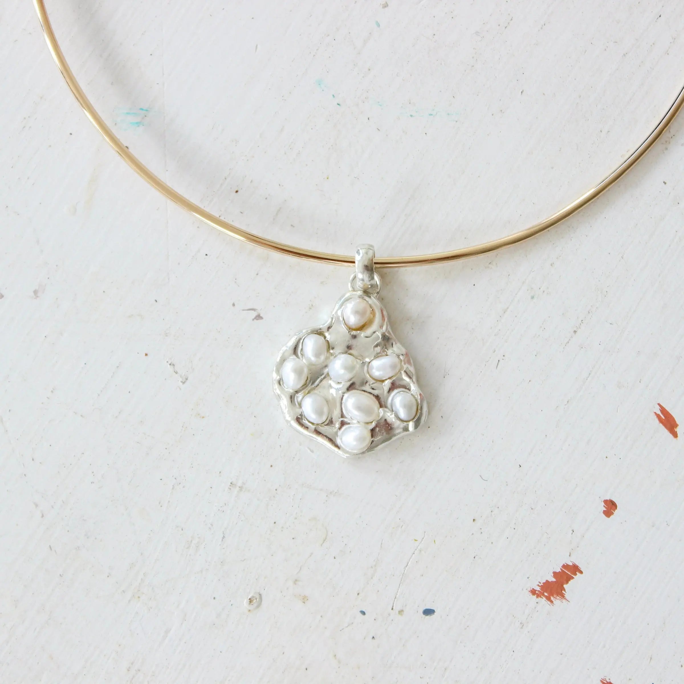 Pearl Cluster Pendant Mary Frances Maker