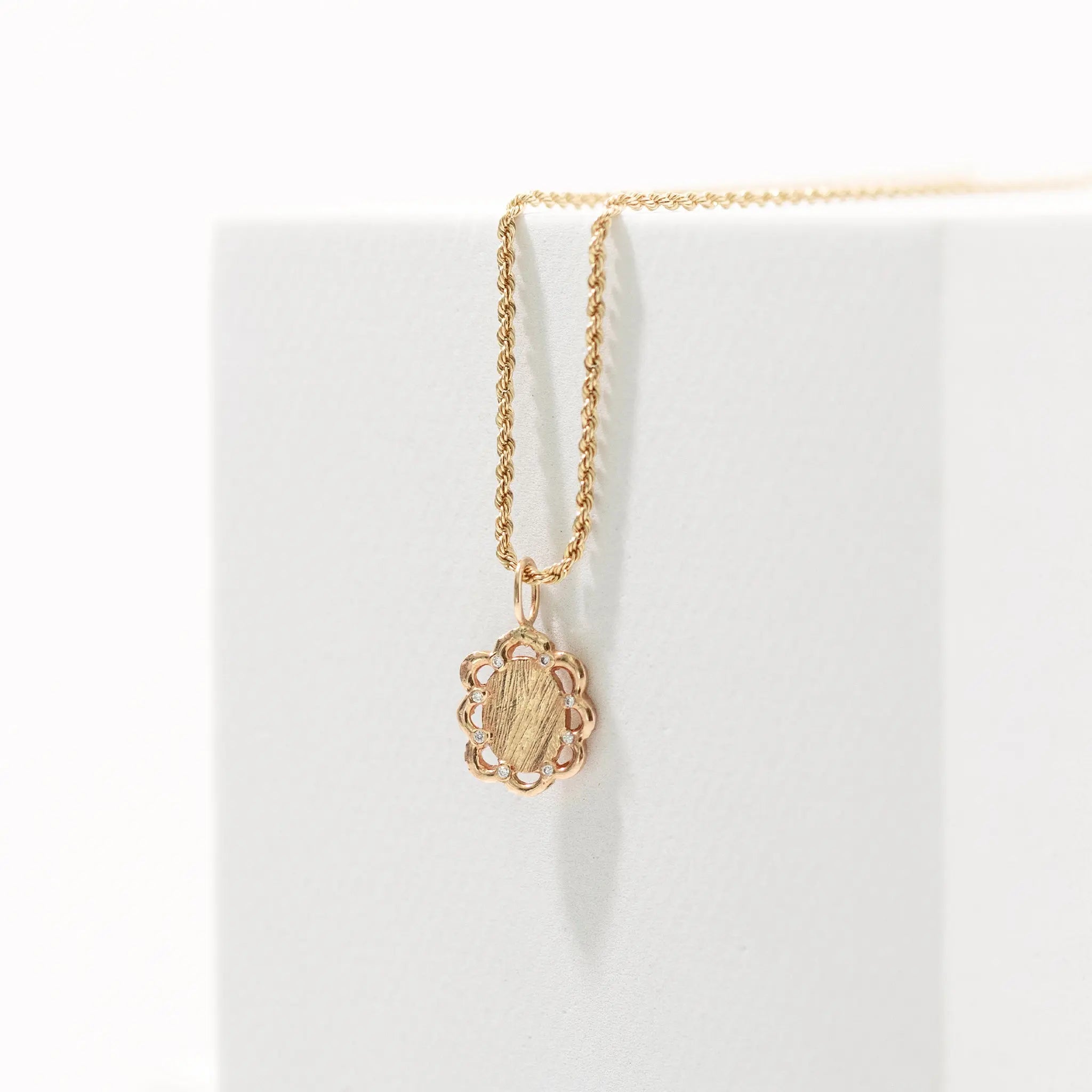 Scallop Diamond Pendant Mary Frances Maker