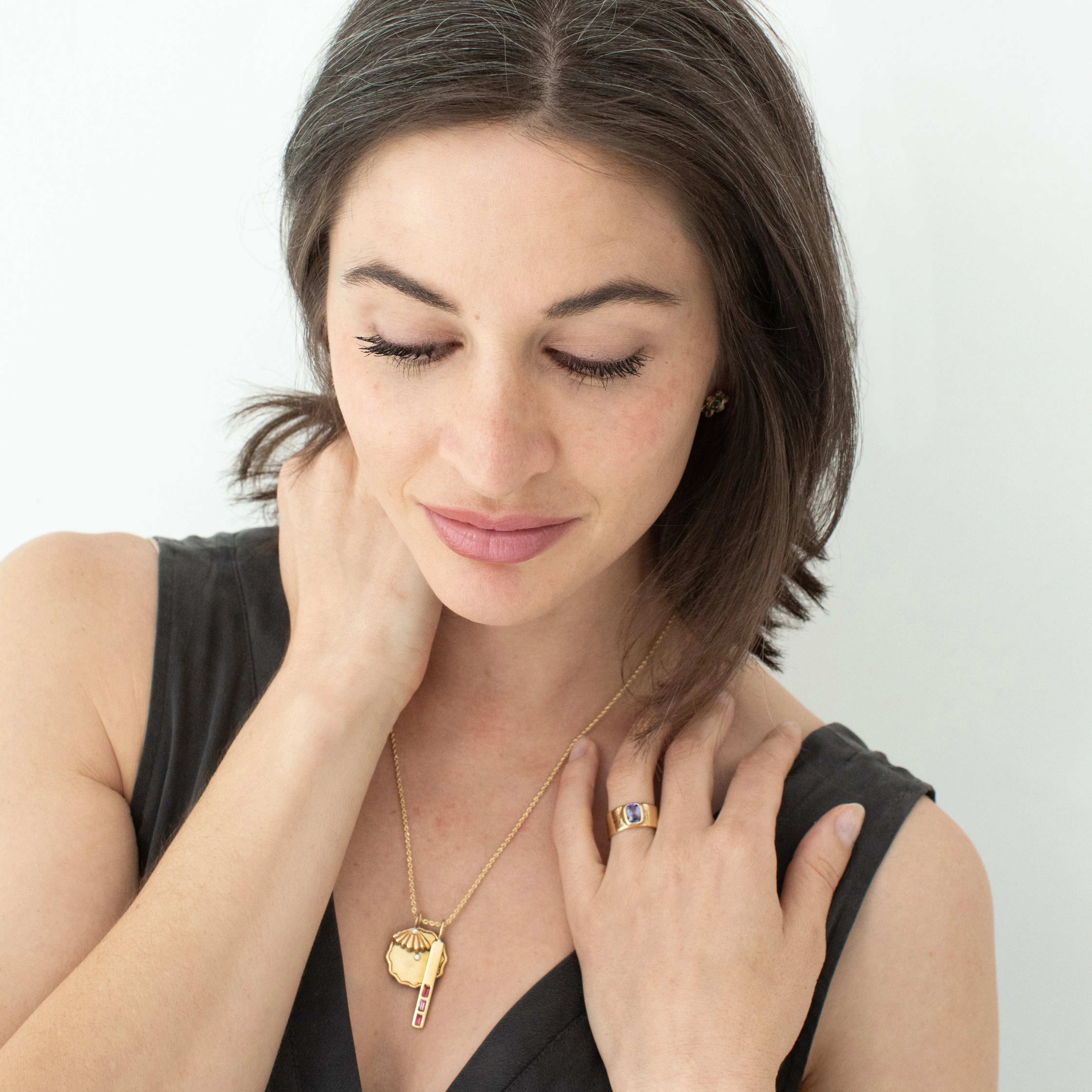 Wavy Disc Necklace Mary Frances Maker