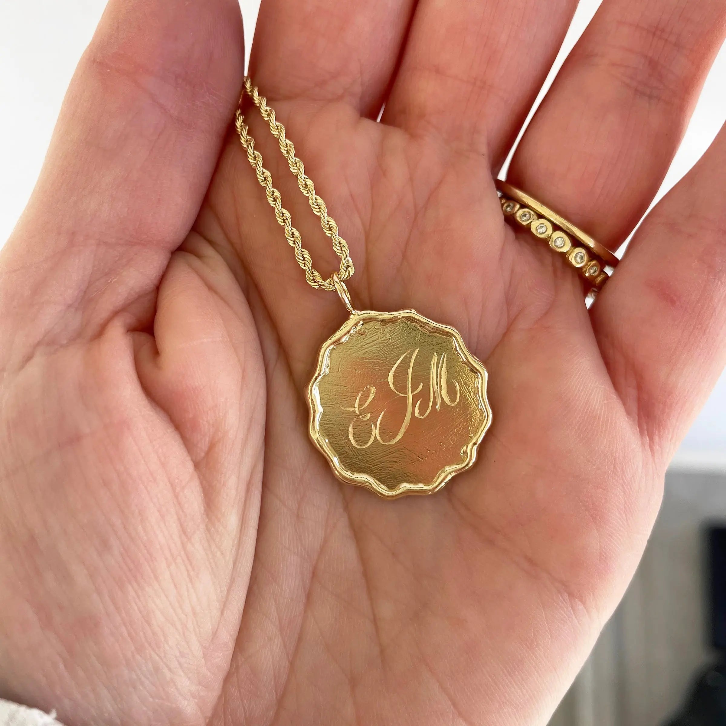 Wavy Disc Pendant Mary Frances Maker